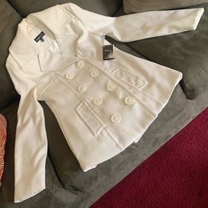 NWT Double Breasted Wool Blend, Fully Lined, Pea Coat, Small